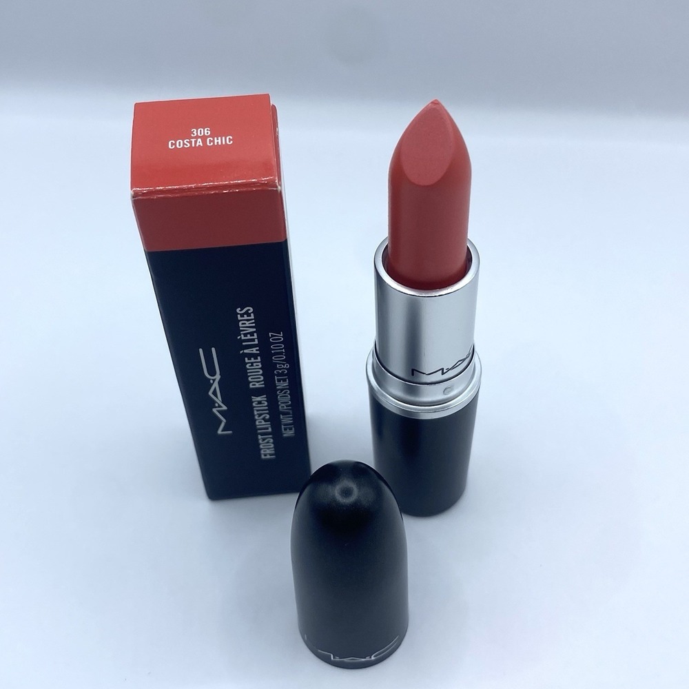 MAC Frost Lipstick -306 COSTA CHIC- Full Size Discontinued Authentic New in Box